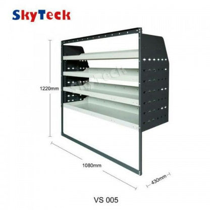 Metal Van Shelving Unit 4 Tier Half Leg 108cm x 122cm x 43cm