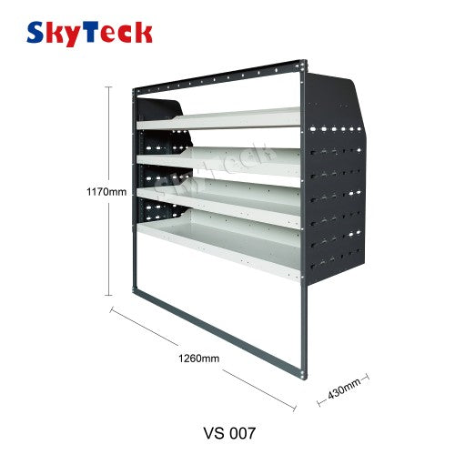 Metal Van Shelving Unit 4 Tier | 126cm x 117cm x 43cm