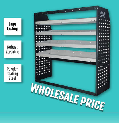 Metal Van Shelving Unit 4-Tier Full Leg Frame 85x122x43cm