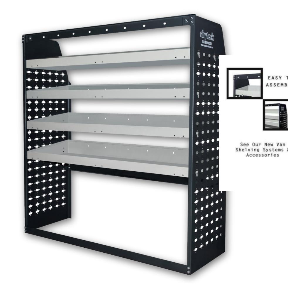 METAL VAN SHELVING 4 TIER SHELF COMPLETE UNIT 85CM(L) X 122CM(H) X 43CM(D) VS002 Full Leg