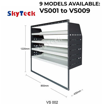 Metal Van Shelving Unit 4-Tier Full Leg Frame 85x122x43cm