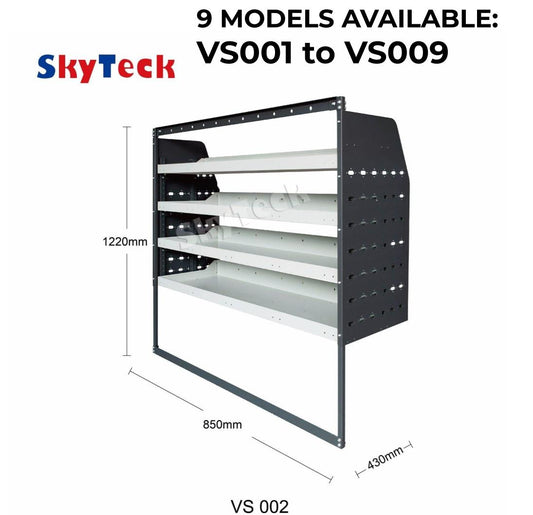 Metal Van Shelving Unit 4-Tier Full Leg Frame 85x122x43cm