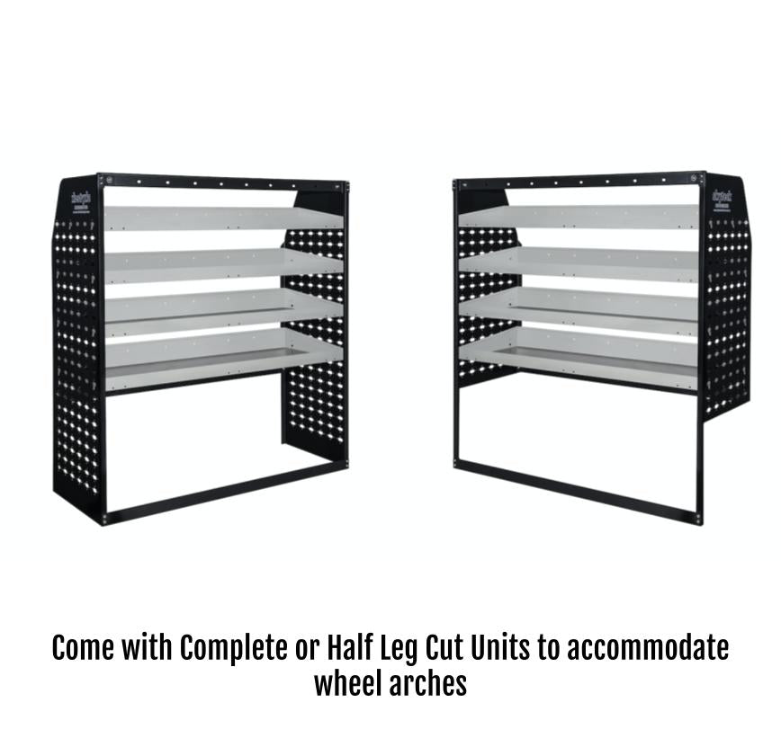 METAL VAN SHELVING 4 TIER SHELF COMPLETE UNIT 85CM(L) X 122CM(H) X 43CM(D) VS002 Full Leg