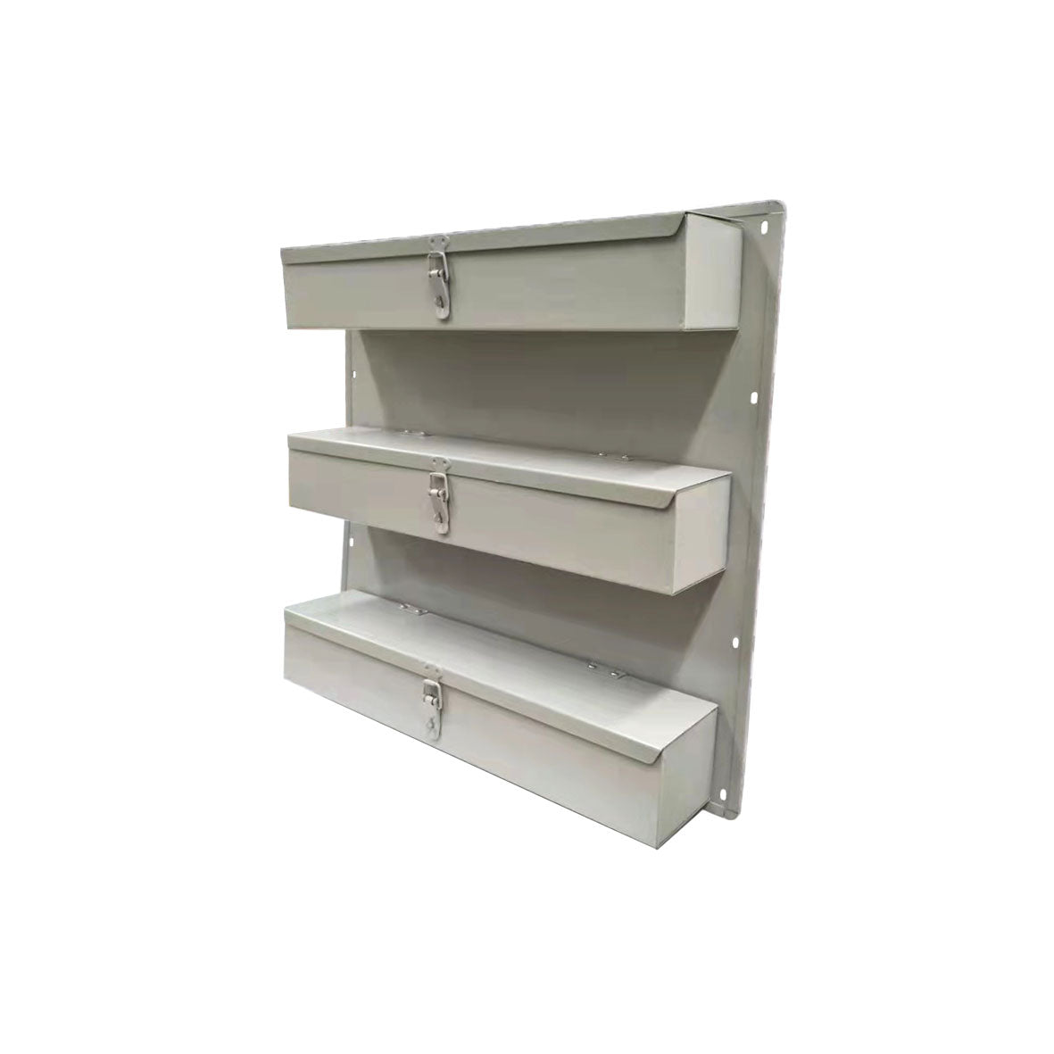 Wall-Mount 3-Tier Metal Toolbox Rack and Panel Combo