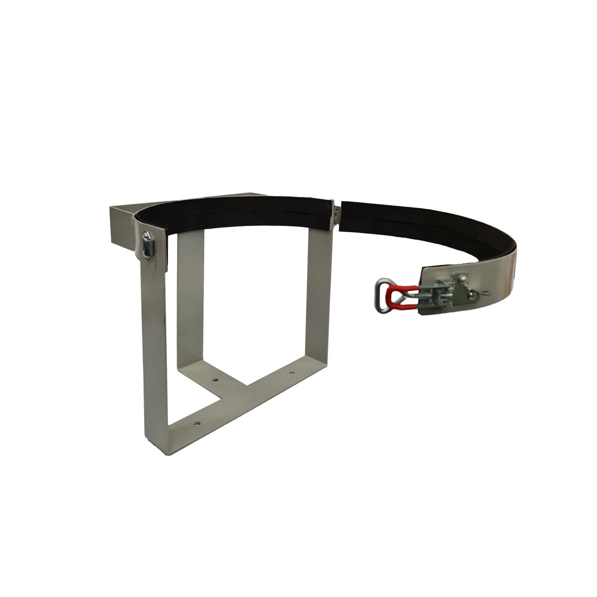 LPG Cylinder Holding Cage with Lockable Safety Clip, Metal, Grey