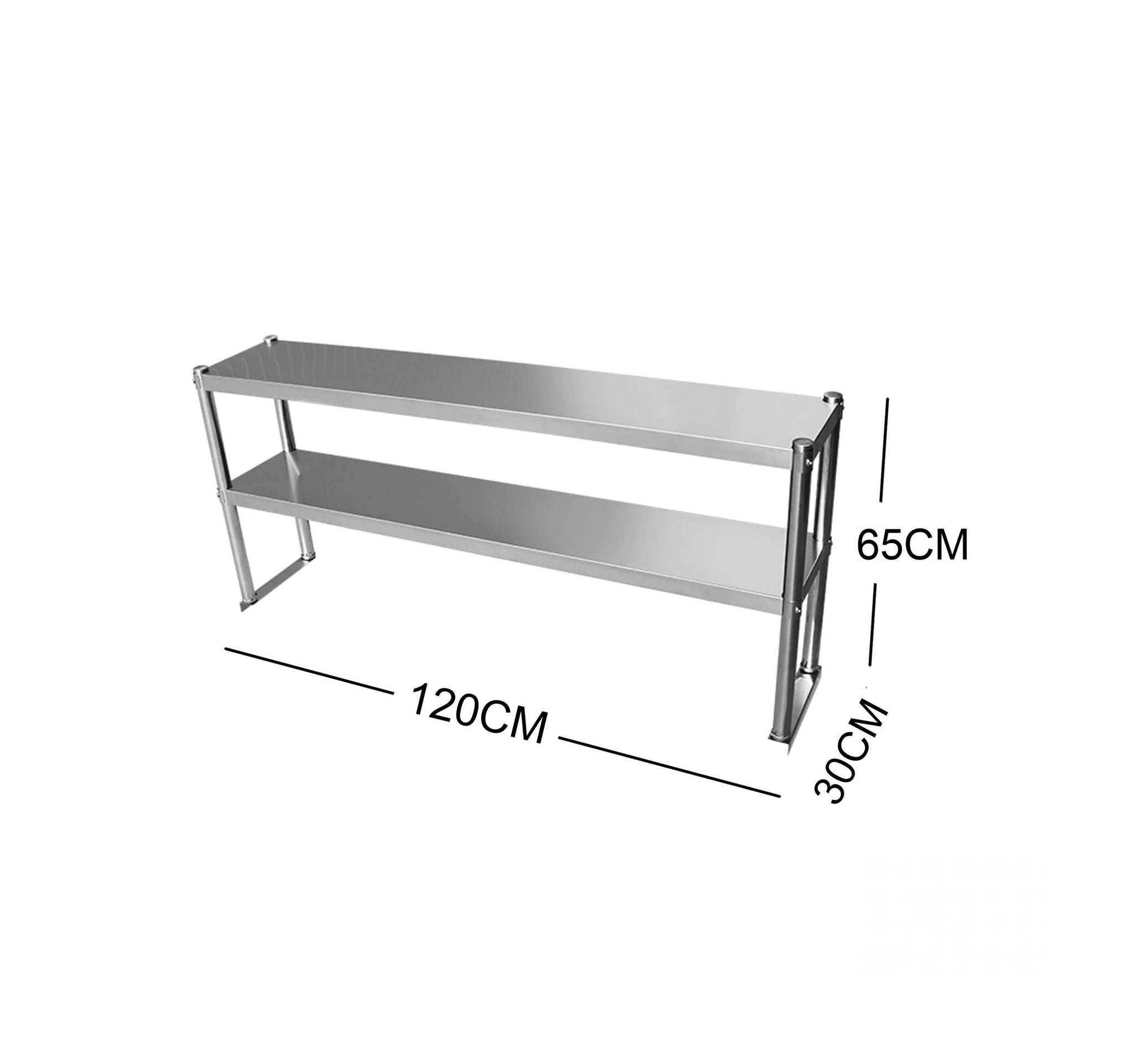 120CM STAINLESS STEEL METAL 2 TIER WORKBENCH EXTENSION KITCHEN BENCH STORAGE