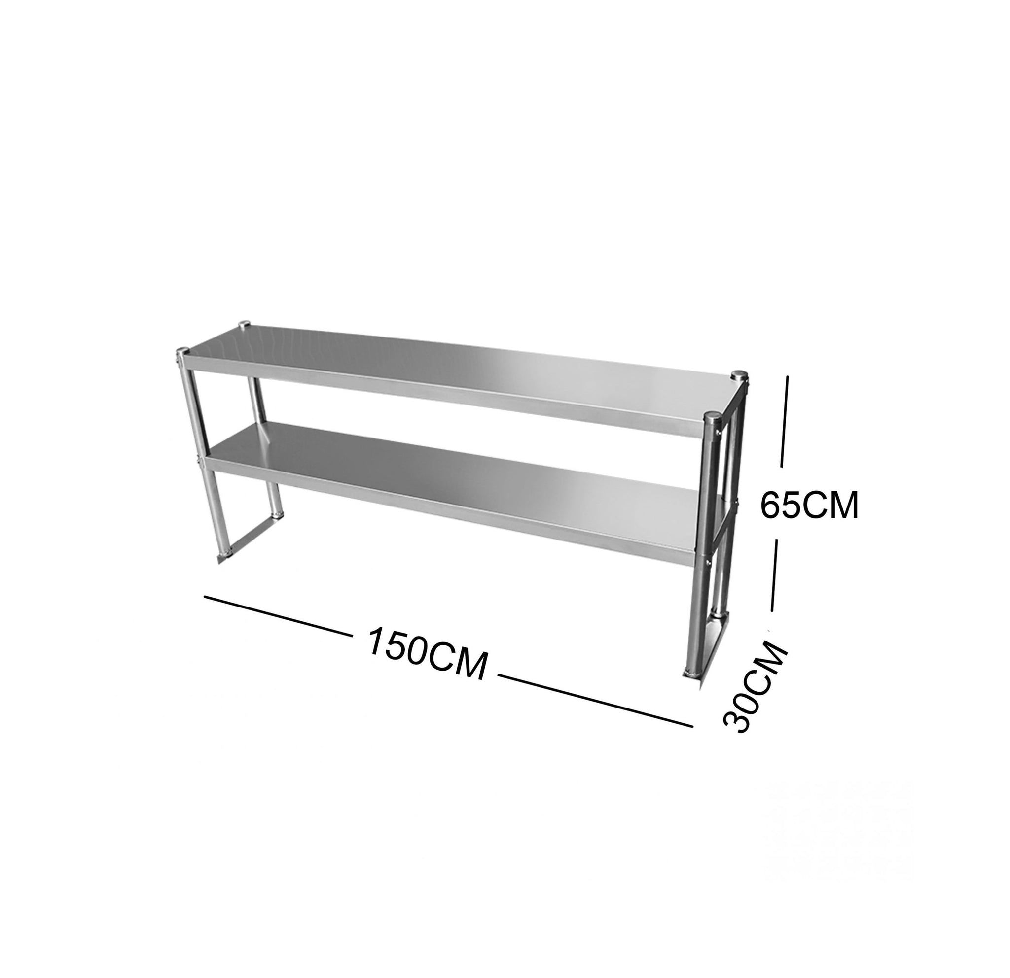 150CM STAINLESS STEEL METAL 2 TIER WORKBENCH EXTENSION KITCHEN BENCH STORAGE