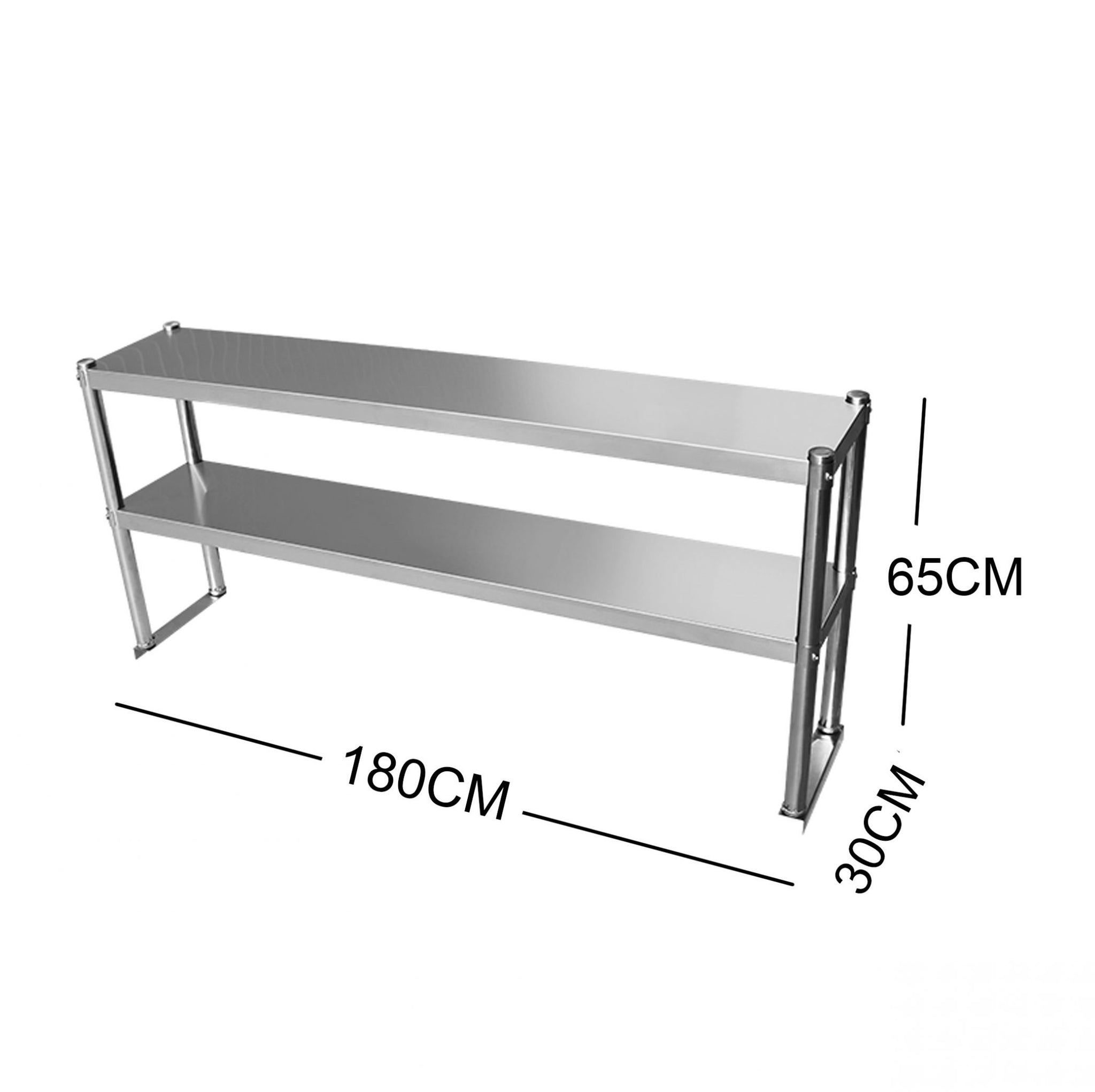 (Back In stock around 1.1) 180CM STAINLESS STEEL METAL 2 TIER WORKBENCH EXTENSION KITCHEN BENCH STORAGE