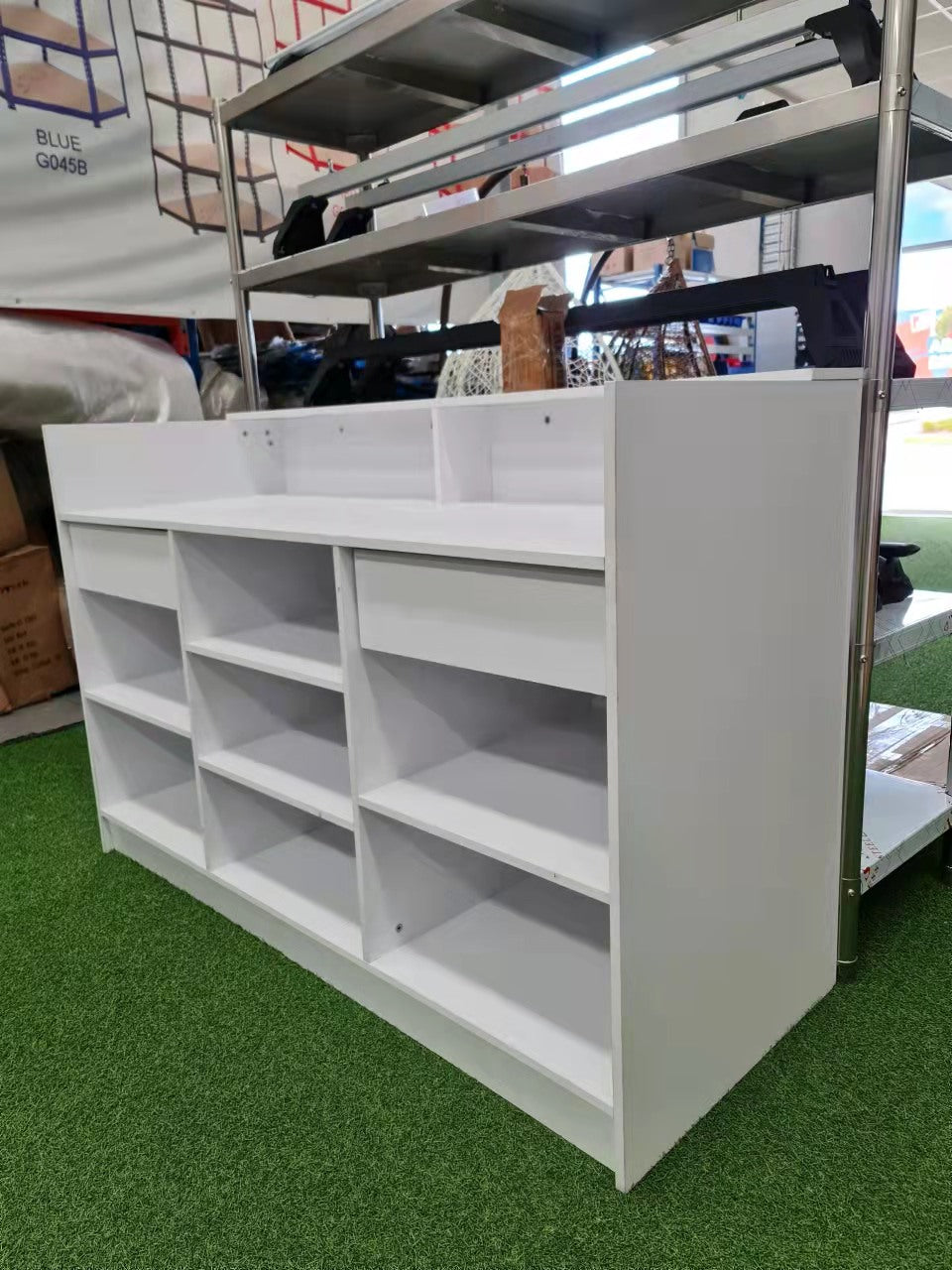 BRAND NEW MEDIUM WHITE RECEPTION DESK COUNTER 1.5M