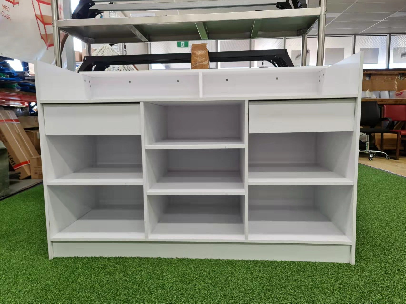 BRAND NEW MEDIUM WHITE RECEPTION DESK COUNTER 1.5M