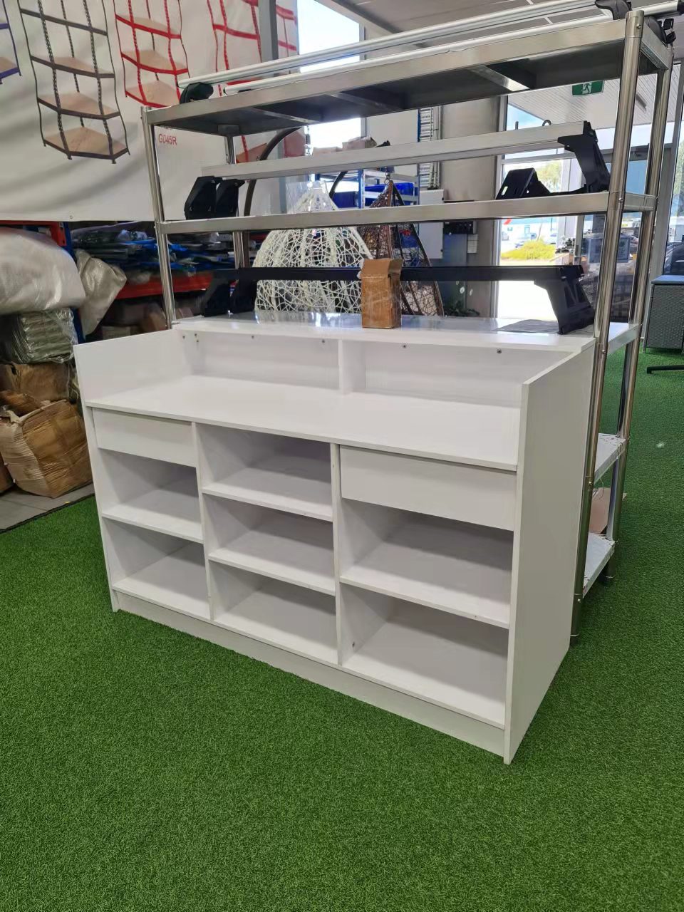 BRAND NEW MEDIUM WHITE RECEPTION DESK COUNTER 1.5M