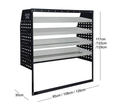 Van Shelving Unit 4-Tier Steel 108cm x 117cm x 33cm Half Leg