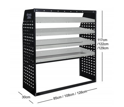 Metal Van Shelving Unit 4-Tier Full Leg 85cm x 129cm x 33cm
