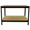 Heavy-Duty MDF 2-Tier Workbench with Pegboard, 120cm Black