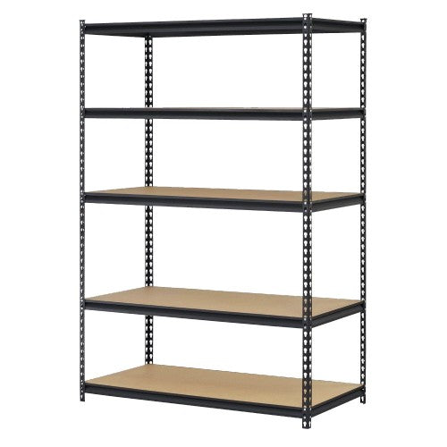 900MM HEAVY DUTY GARAGE SHELVING BLACK 5 TIER STORAGE SHELVING UNITS MDF G090K